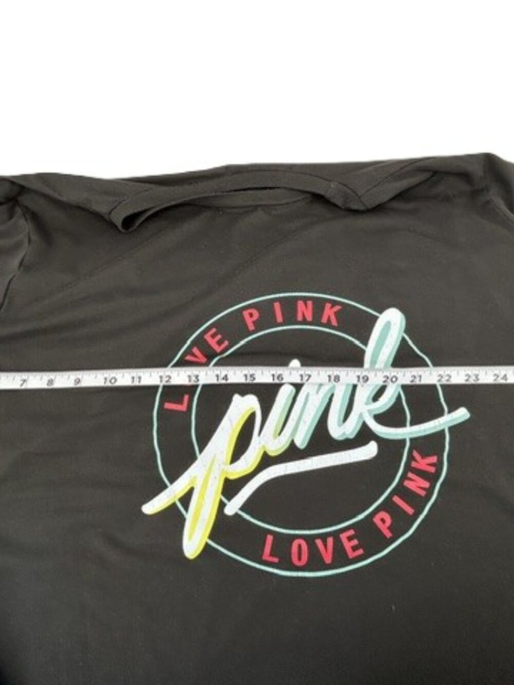 Love Pink Pajama Set Size 7XL Black Logo Oversized SS Top Shorts - Picture 5 of 7